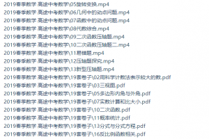 初三数学文章战神班（2019春季高清视频包含讲义）