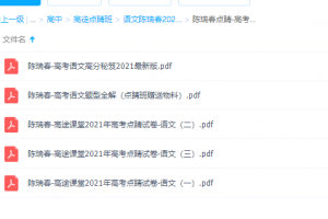 点睛班-语文陈瑞春2021高考高分秘笈题型全解