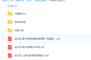 点睛班-物理武文城2021高考点晴班讲义知识手册