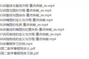 2021周帅高二数学网课暑假系统班（高二数学知识点重点突破）
