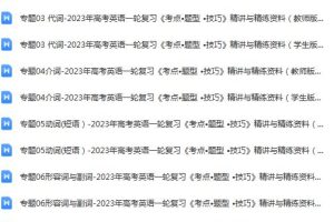 2023年高考英语一轮复习（考点•题型 •技巧）精讲与精练资料