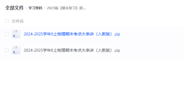 2025版《期末复习》初中物理89年级考点大串讲（人教版）